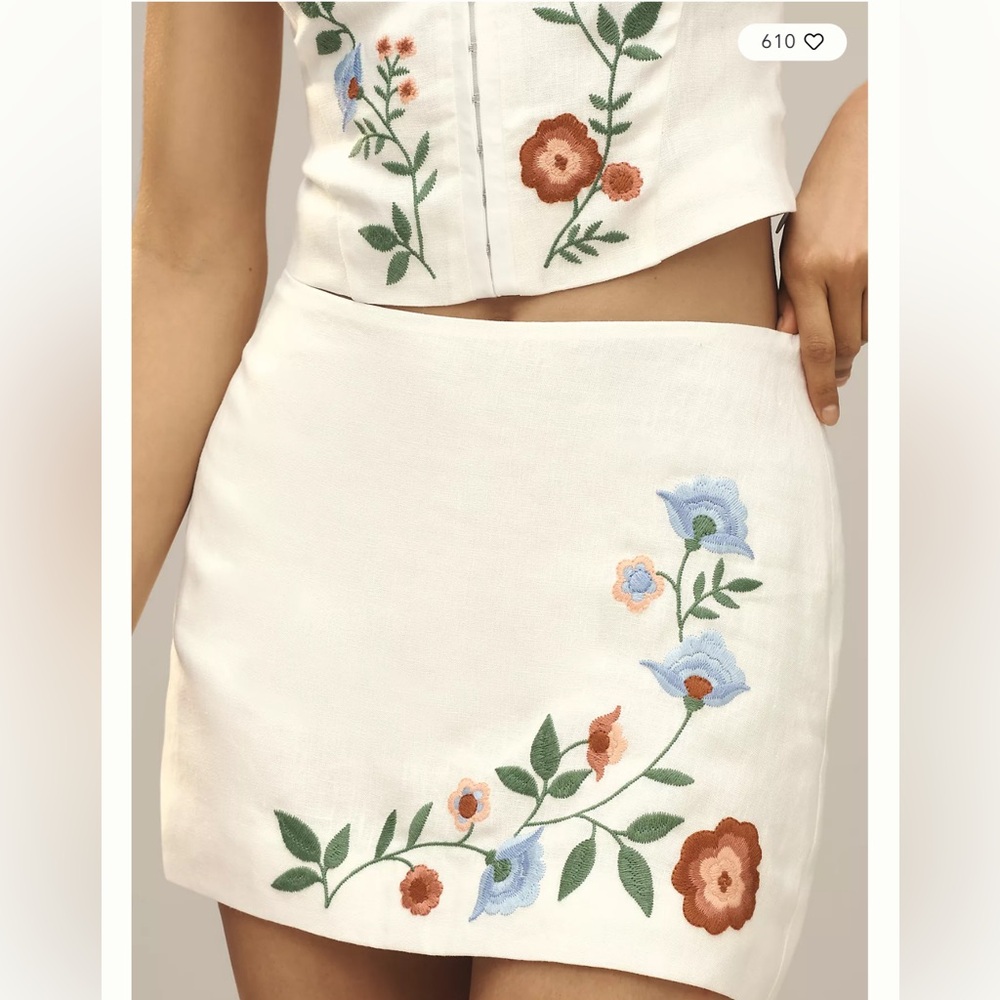 NWT Reformation Ren l Mini Skirt